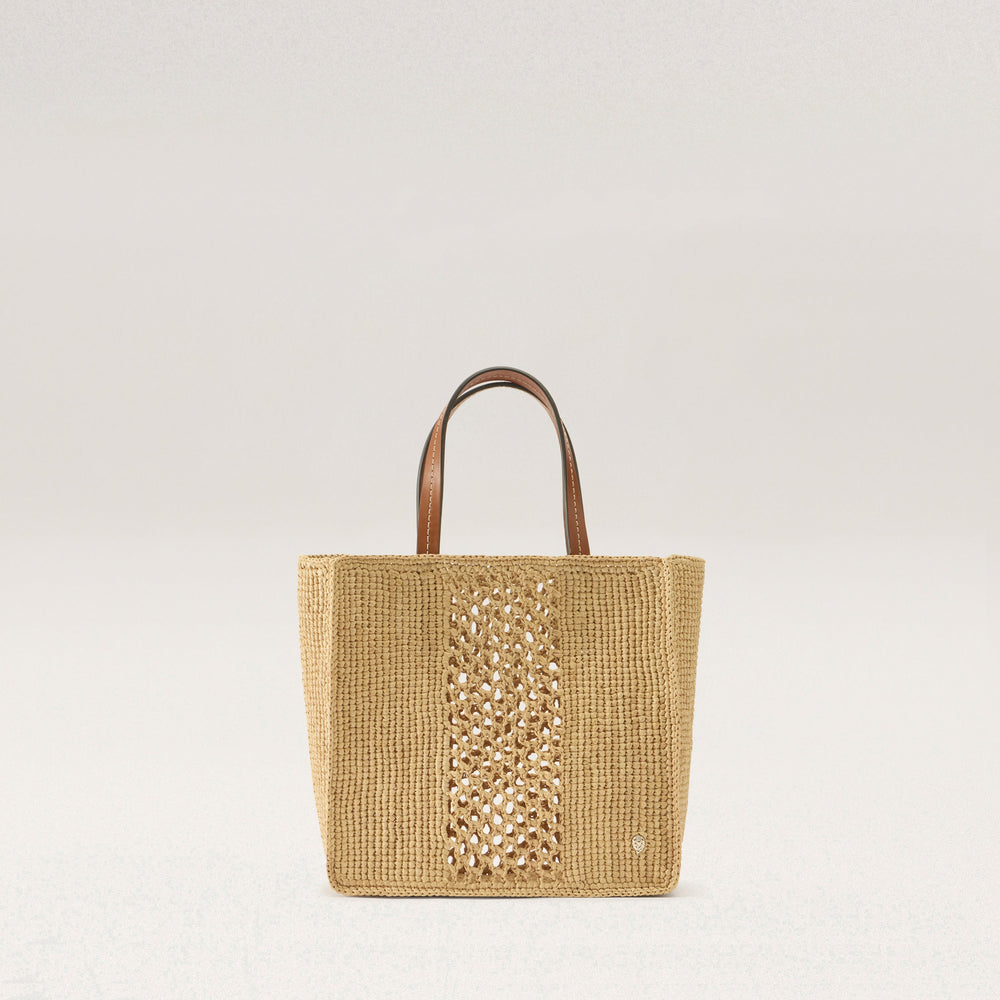 Arleth Raffia Crochet Mini Tote - Natural - Small Bag | Helen
