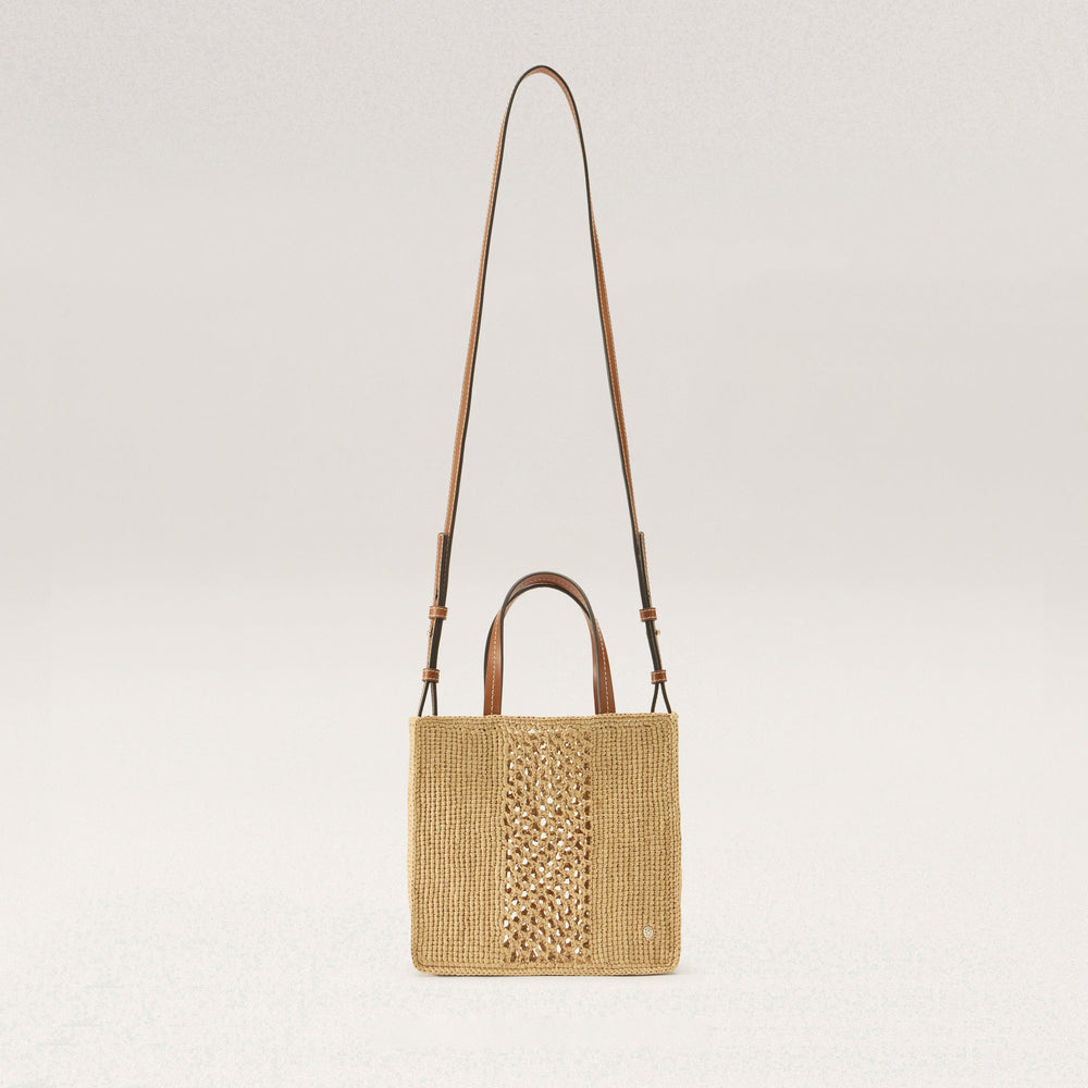 Arleth Raffia Crochet Mini Tote - Natural - Small Bag | Helen