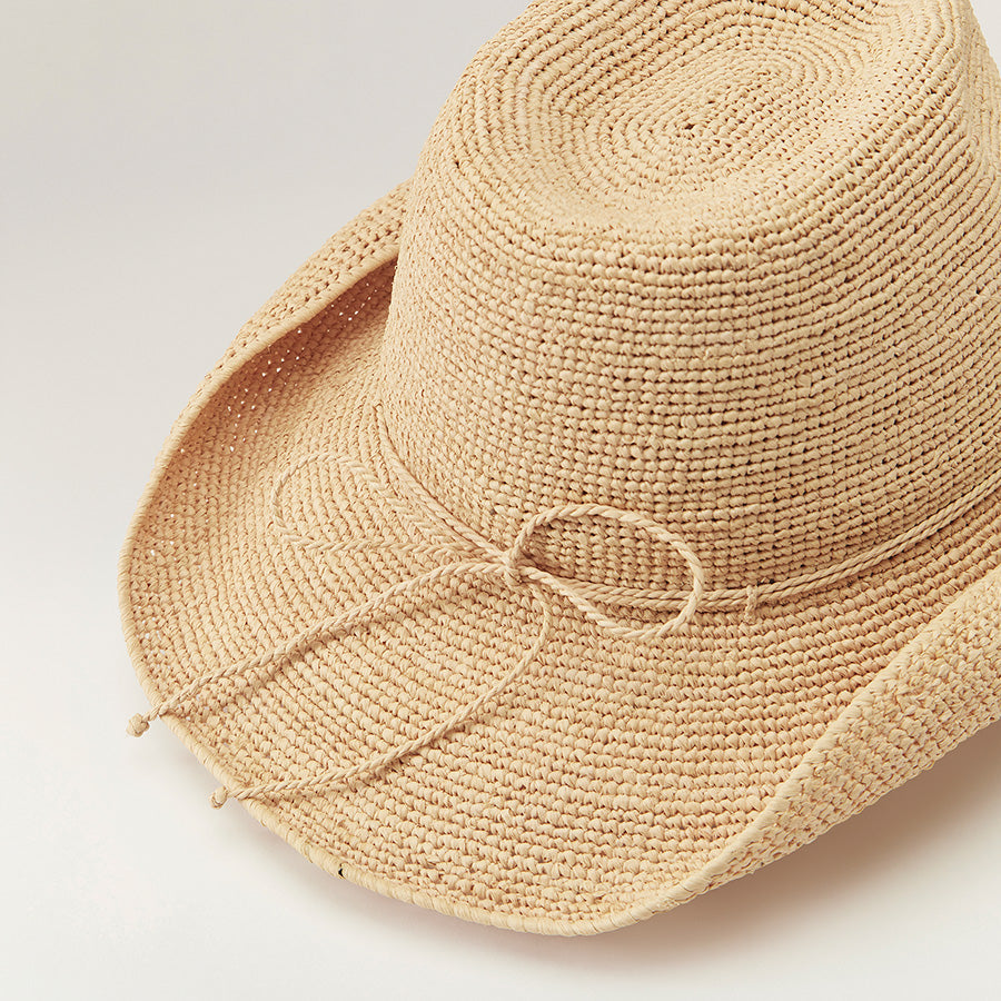 Belen Raffia Crochet Fedora Hat - Natural | Helen Kaminski US