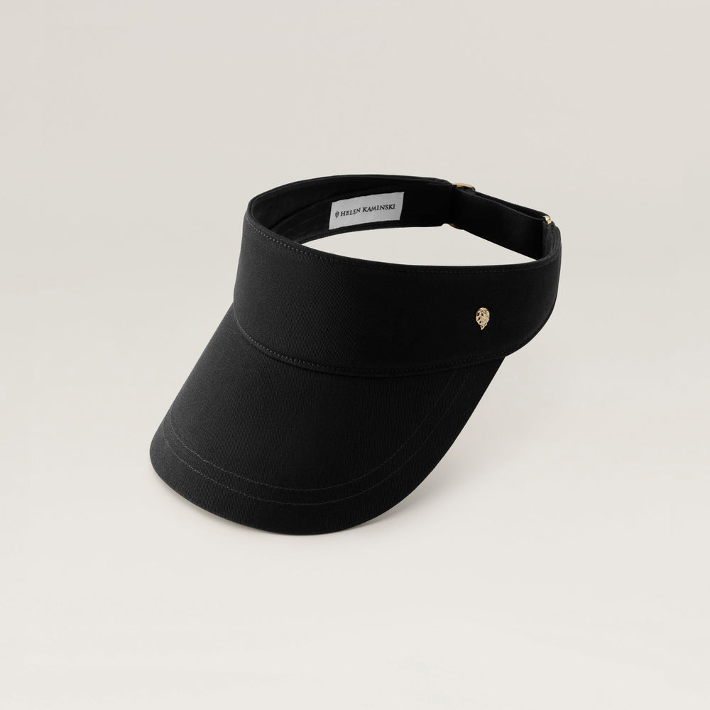 Berkley Organic Cotton Visor - Black - Hat | Helen Kaminski US
