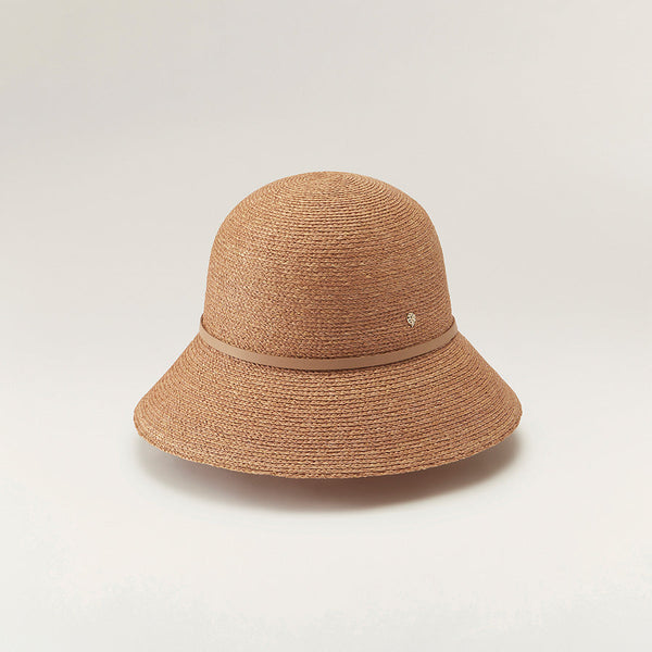 Besa 9 Raffia Braid Cloche - Nougat/Nut - Beige Hat | Helen