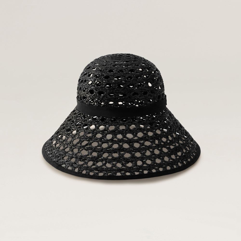 Charul Raffia Lace Sun Hat - Charcoal | Helen Kaminski US