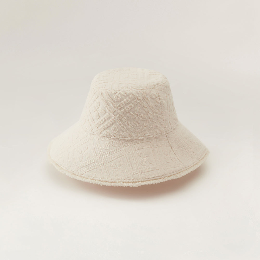 Cintia Cotton Towelling Bucket Hat - Parchment | Helen Kaminski US