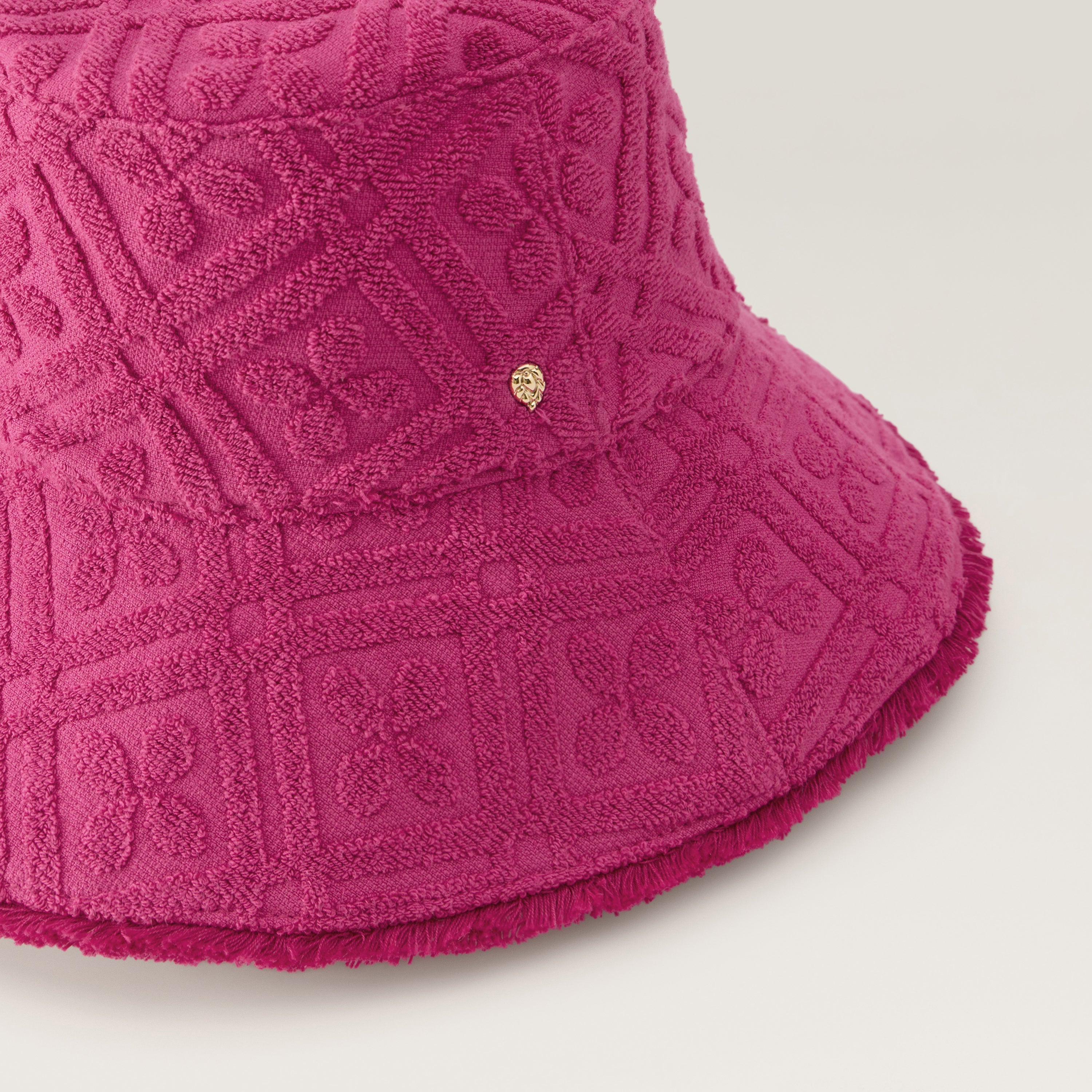 Cintia Cotton Towelling Bucket Hat - Bright Pink | Helen Kaminski US