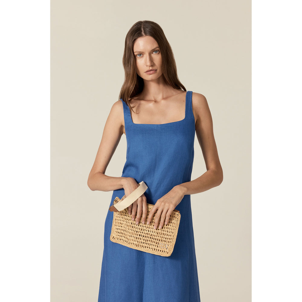 Dayani Raffia Crochet Pouch - Natural - Beige Clutch Bag | Helen
