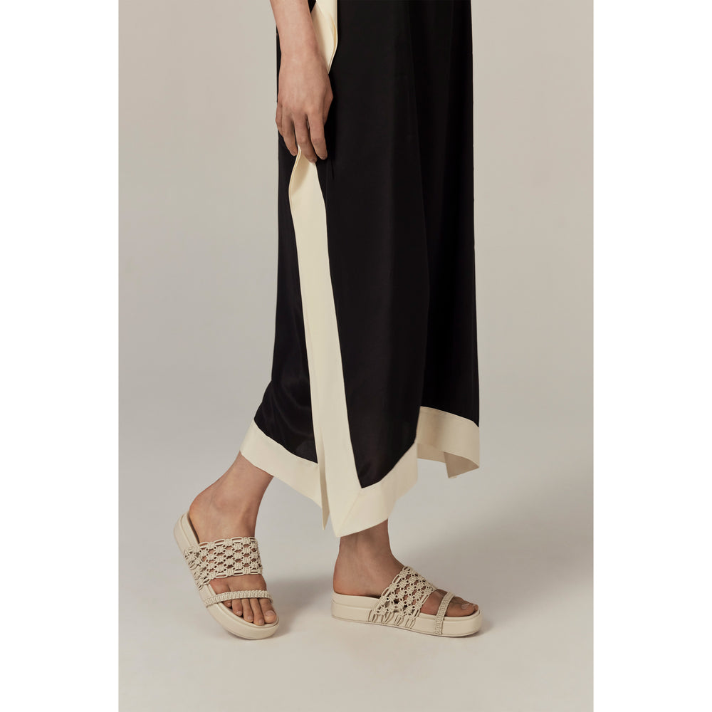 【HELLEN KAMINSKI 】マクラメ編みが爽やか サンダル Onda Slide Onda Platform Slides Whitewash - Helen Kaminski US