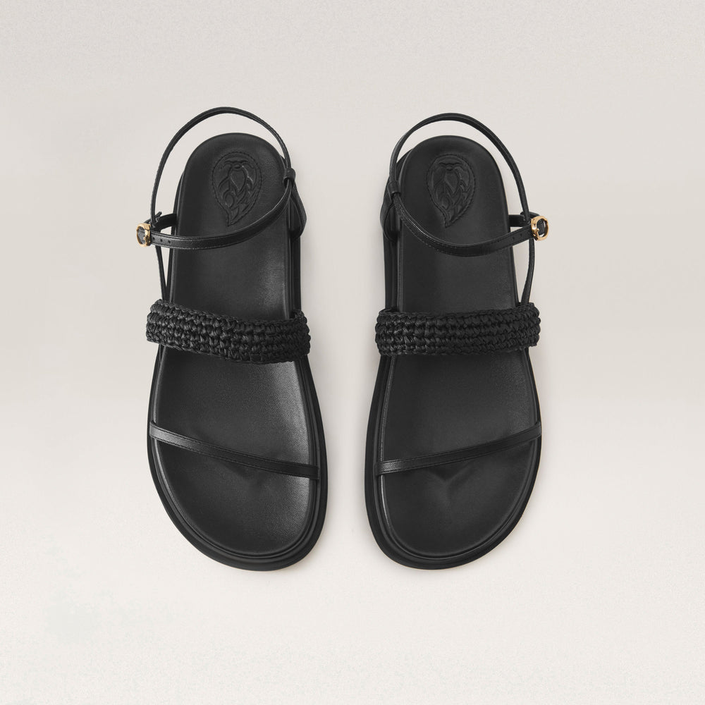 【HELLEN KAMINSKI 】モダンなストラップサンダル Beryl Slide Beryl Slide Flats Sandal Charcoal/Black - Helen Kaminski US
