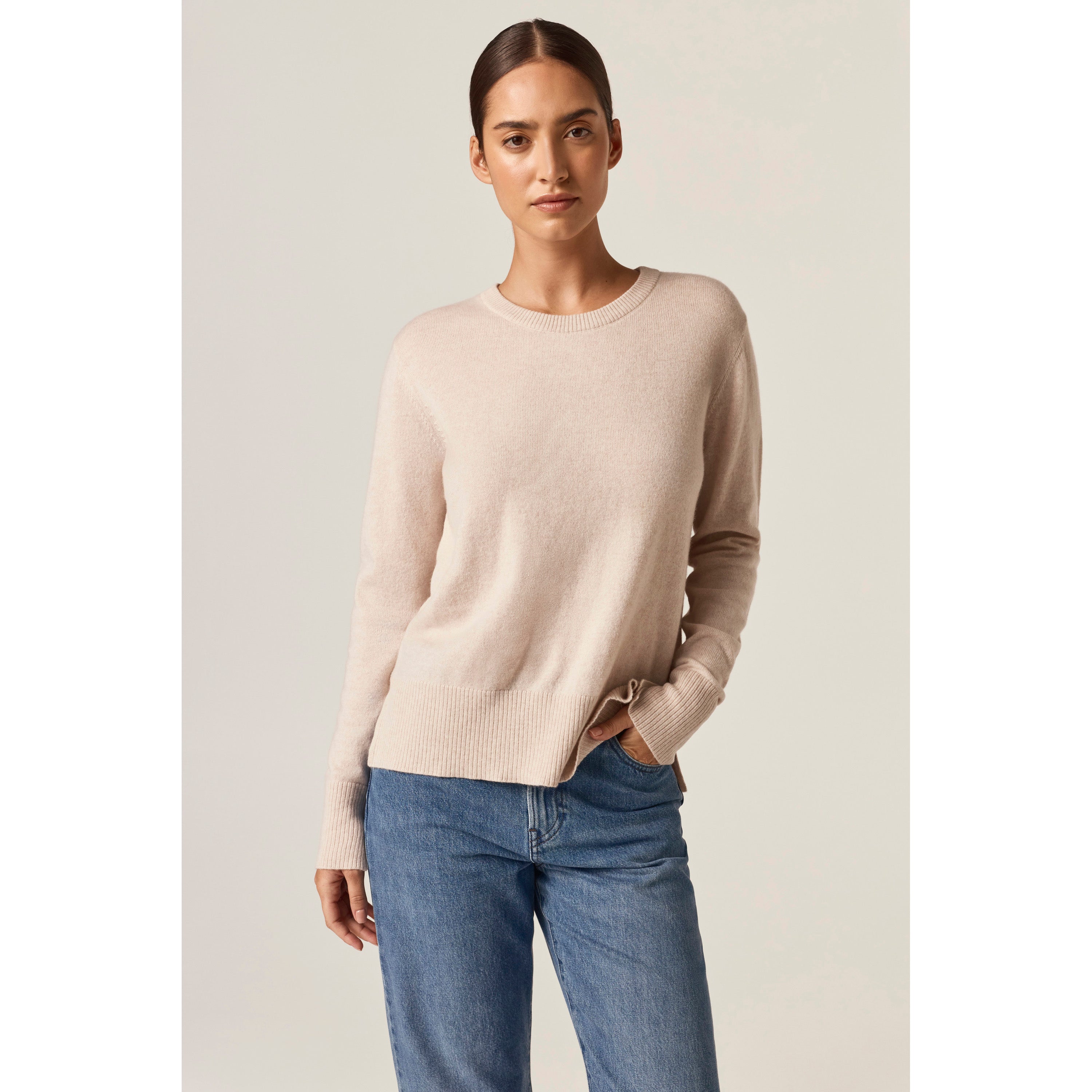 Shop the Gemma Relaxed Fit Knit Sweater in Natural | Helen Kaminski