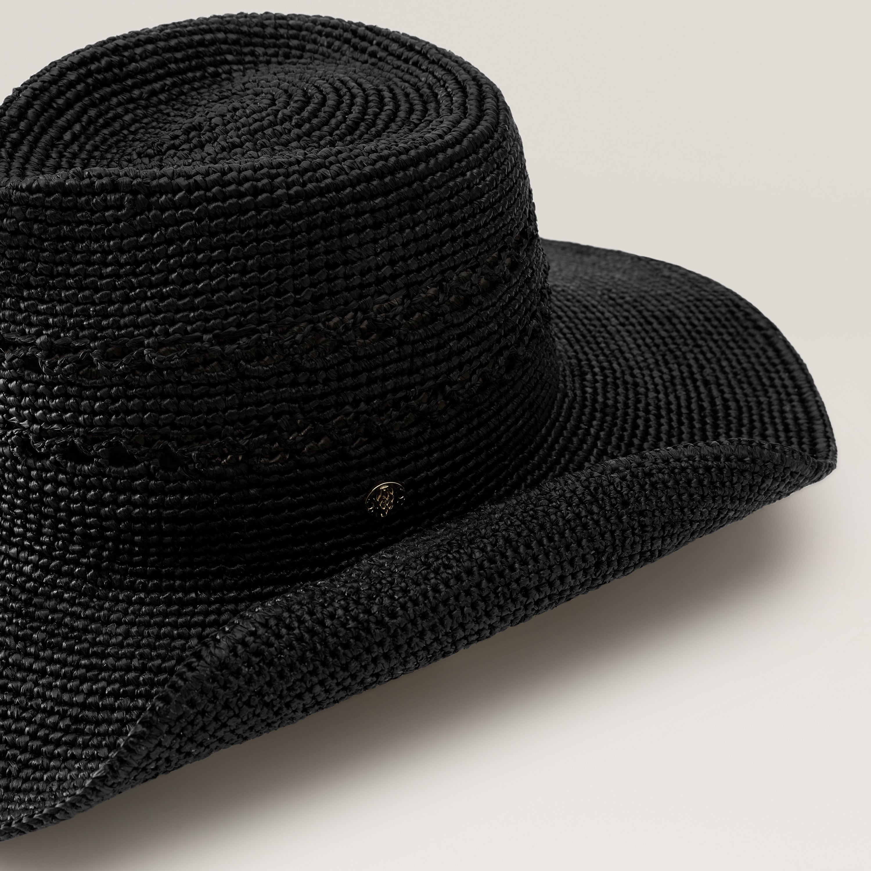 Gwen Raffia Fedora - Charcoal - Black Hat | Helen Kaminski US