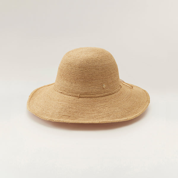 Shop the Tahani Wide Angled Brim Round Crown Hat in Natural