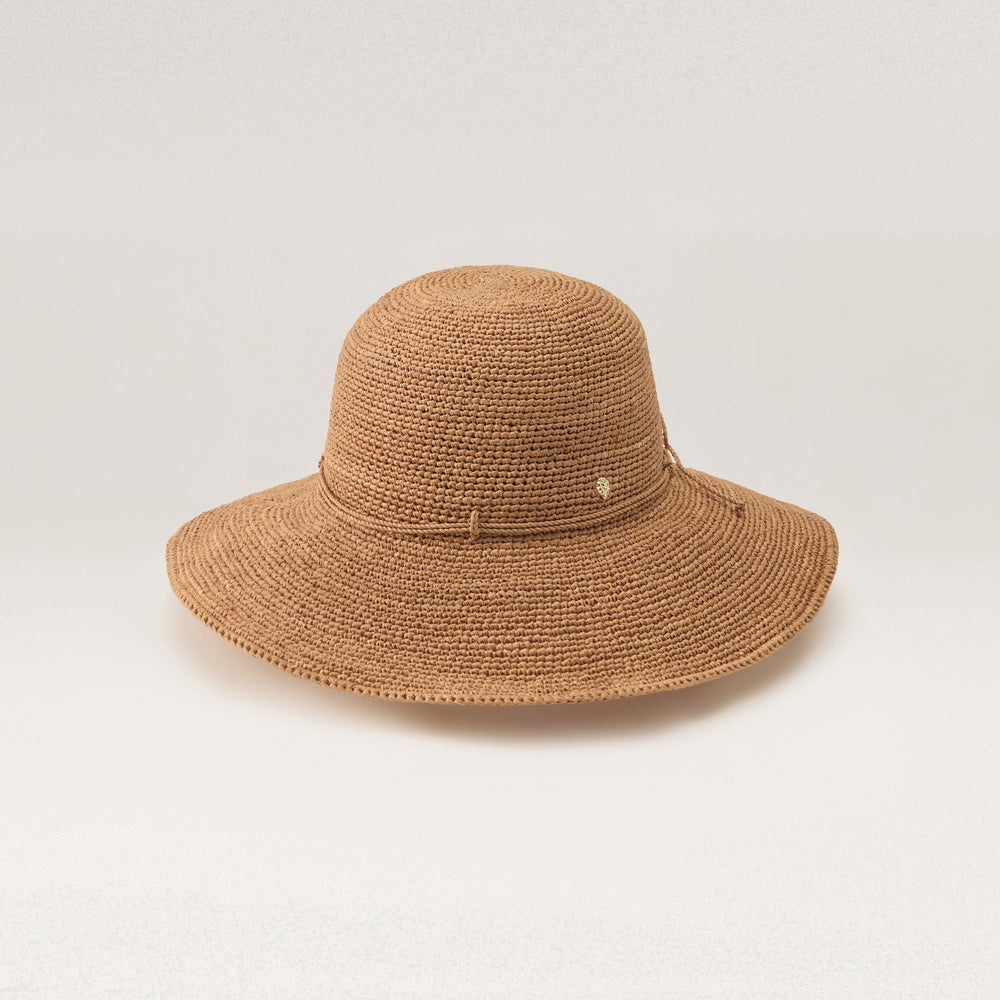 Shop the Tahani Wide Angled Brim Round Crown Hat in Nougat | Helen