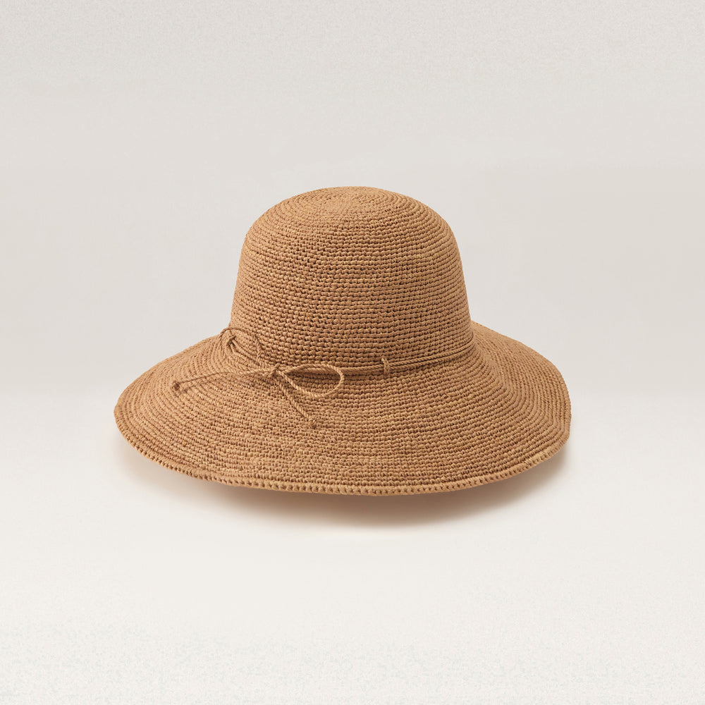 Shop the Tahani Wide Angled Brim Round Crown Hat in Nougat | Helen
