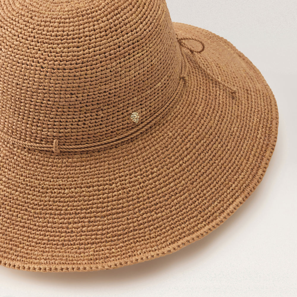 Shop the Tahani Wide Angled Brim Round Crown Hat in Nougat | Helen