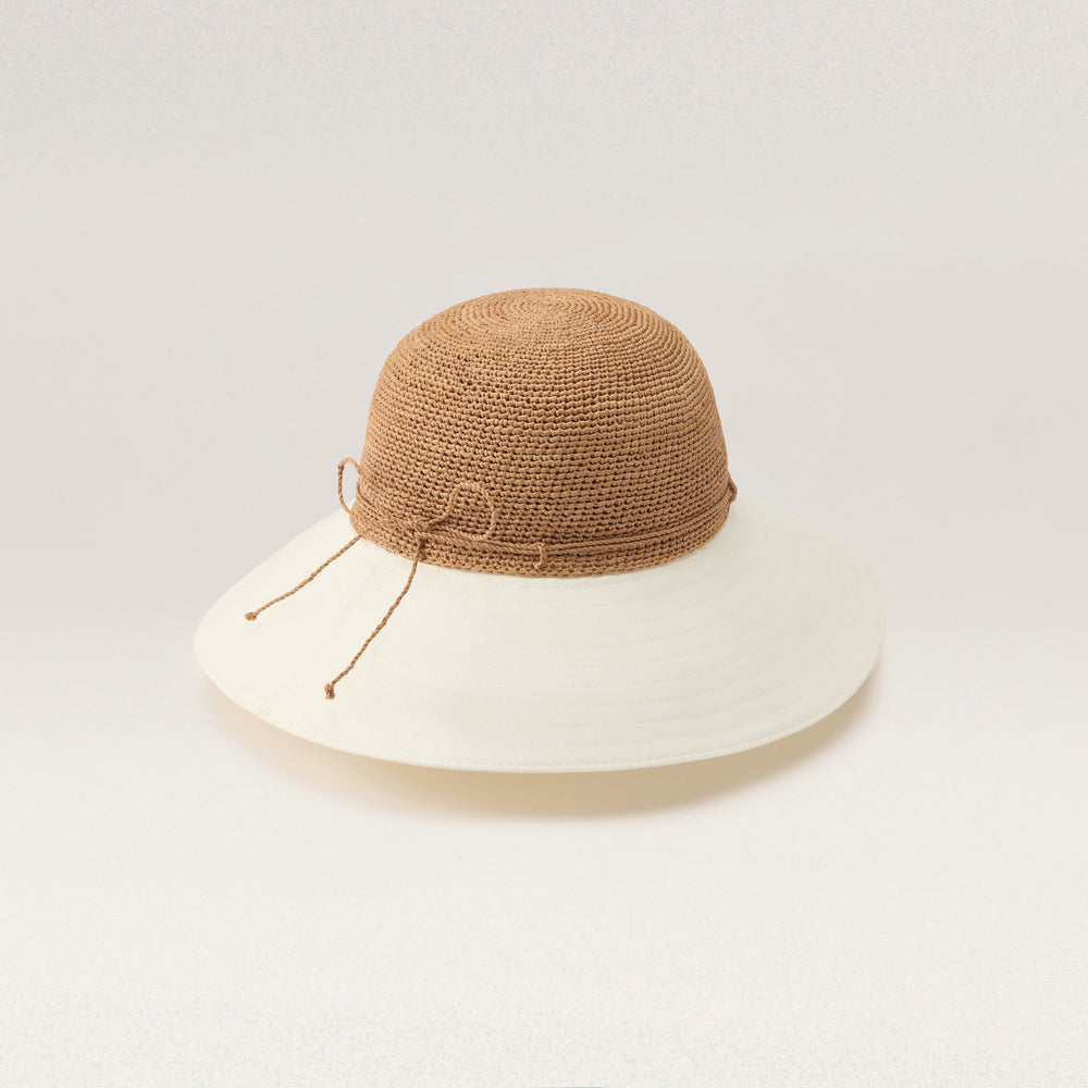 Shop the Kalola Round Crown Hat in Nougat/Off White | Helen Kaminski