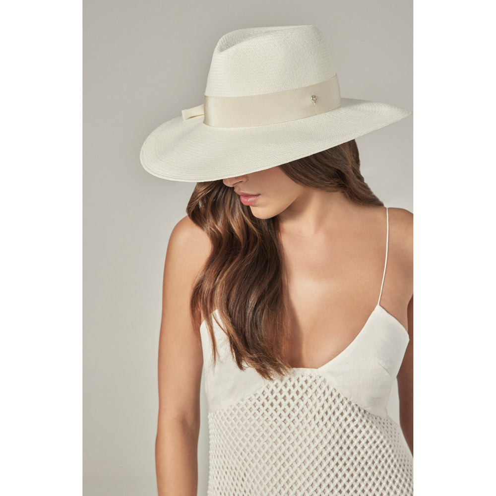 Vitoria Wide Brim Fedora Chalk/Oyster - Helen Kaminski US