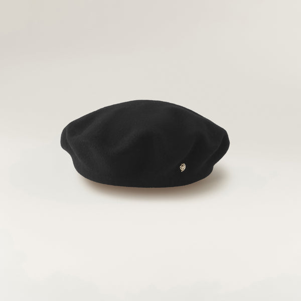 Ali Classic Wool Beret Hat in Black - Helen Kaminski