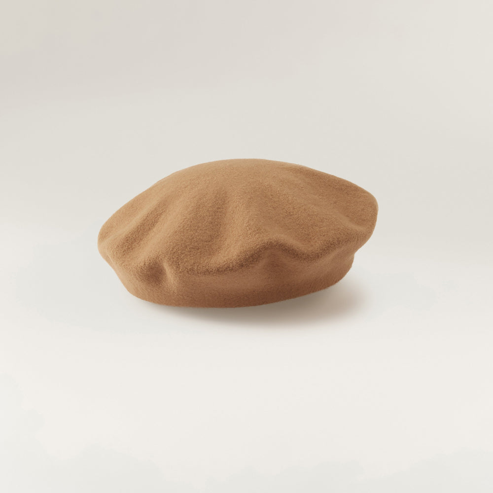 Ali Classic Wool Beret Hat in Camel - Helen Kaminski