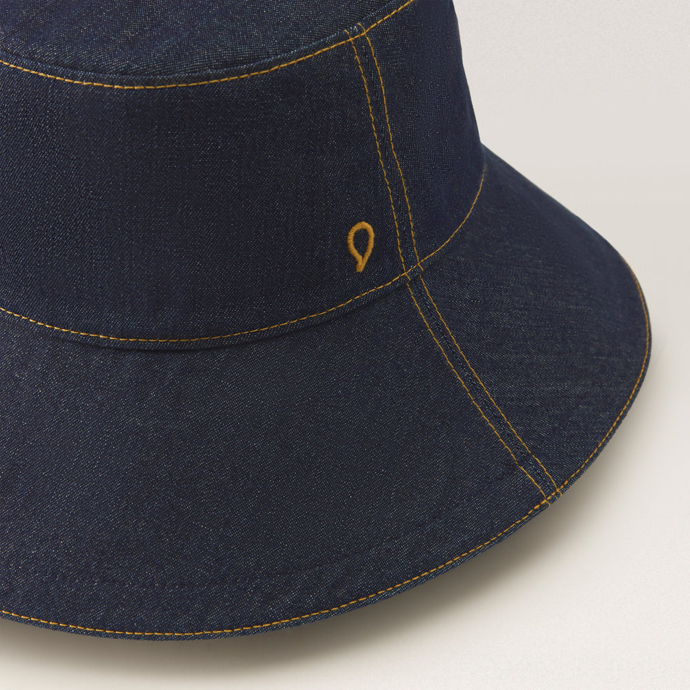 Portsea Wide Brim Bucket Hat Indigo - Helen Kaminski US