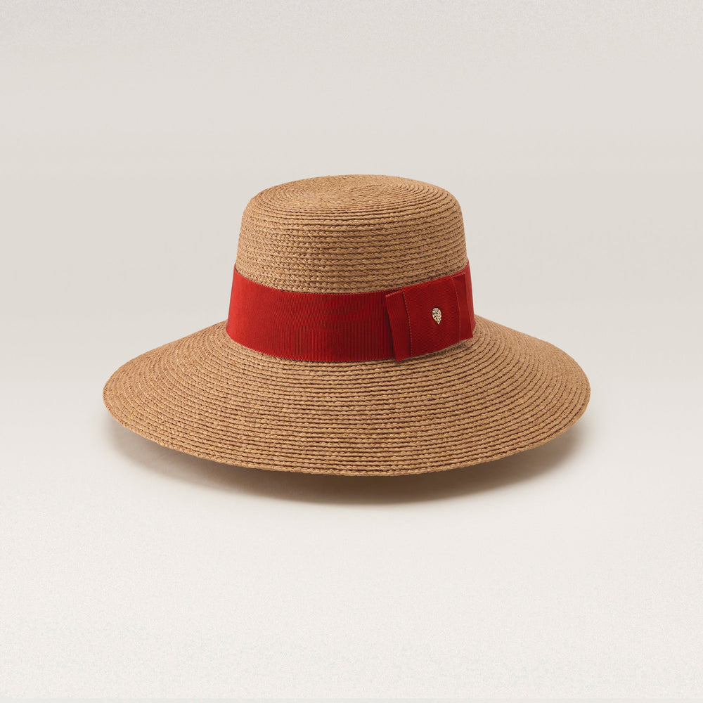 Easton Wide Brim Boater Nougat/Tropical - Helen Kaminski US