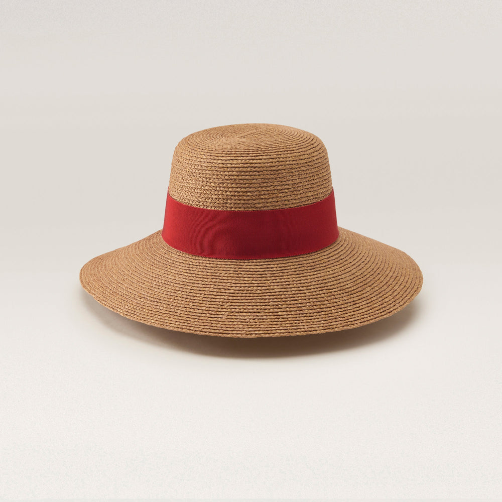 Easton Wide Brim Boater Nougat/Tropical - Helen Kaminski US