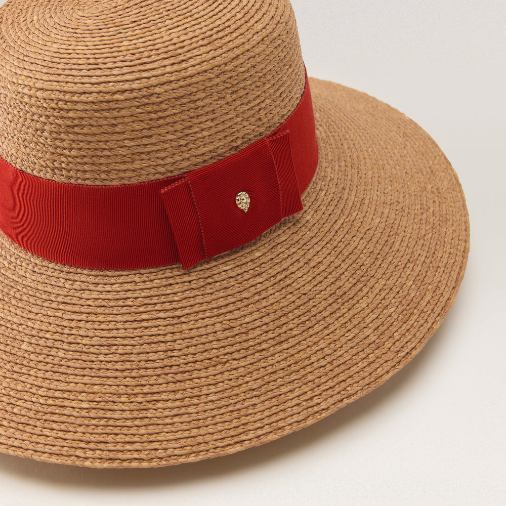 Easton Wide Brim Boater Nougat/Tropical - Helen Kaminski US