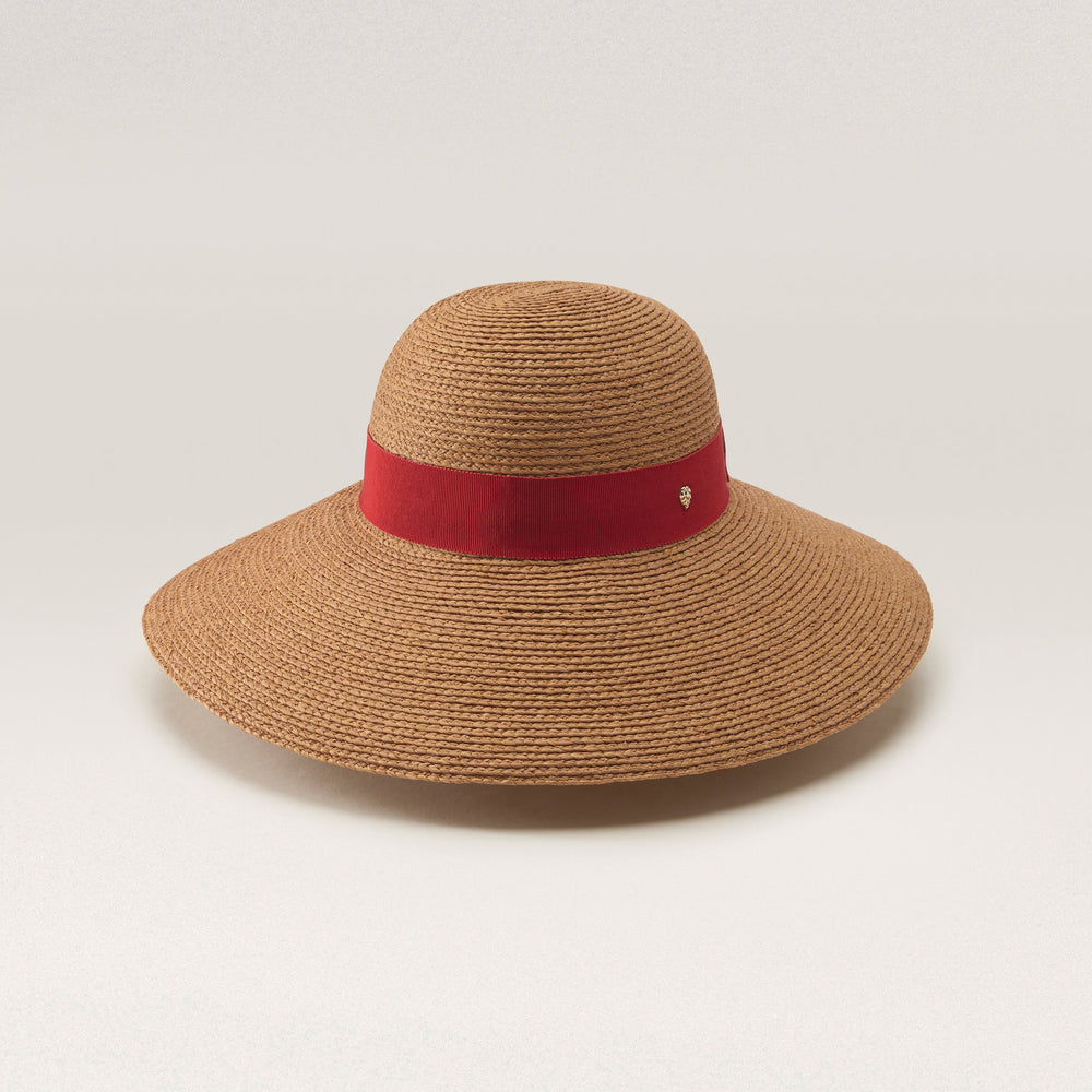 Shop the Cori Shallow Round Crown Hat in Nougat/Tropical | Helen