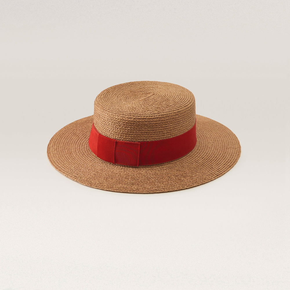 HELEN KAMINSKI FAI ファイ　DeepCherry 麦わら帽子 Gracie Short Brim Boater Nougat/Tropical - Helen Kaminski US