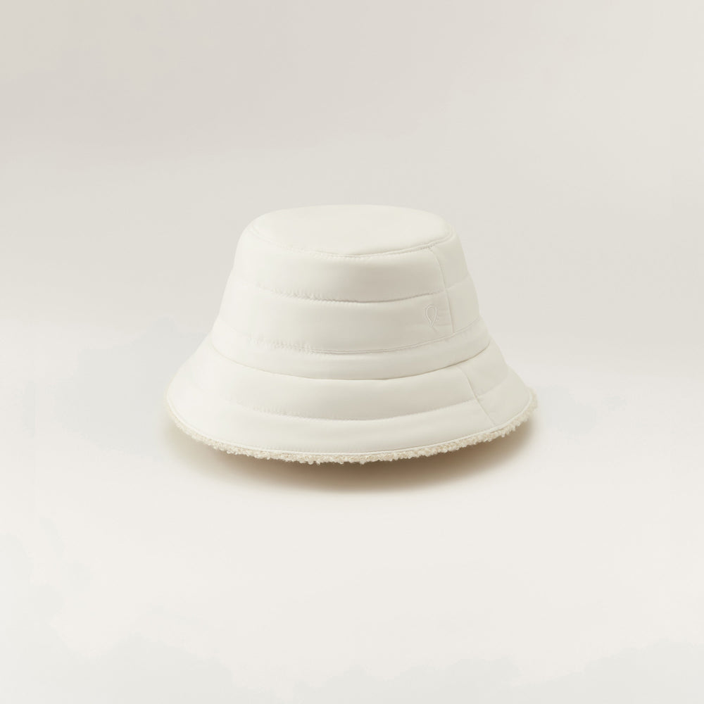 Cotton Metal Poplin Bucket Hat - White