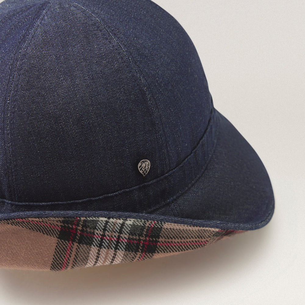 Shop the Axel Reversible Panelled Round Crown Hat in Indigo