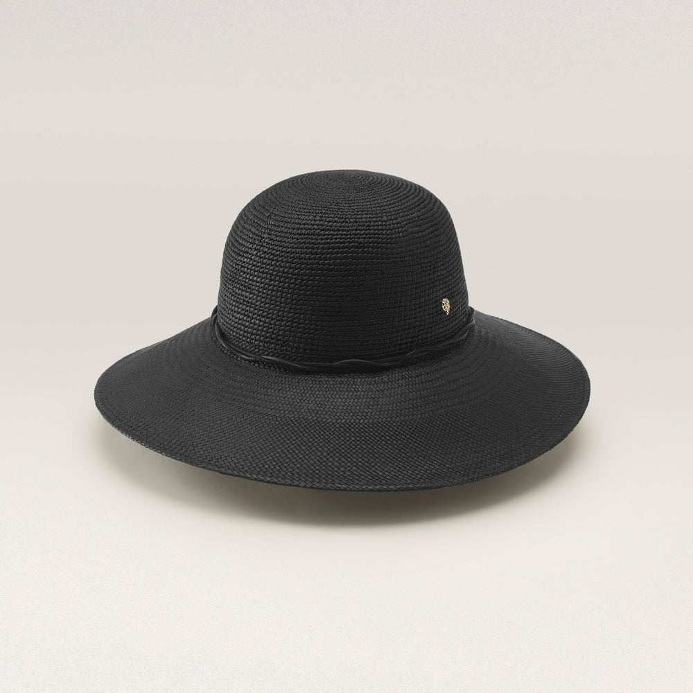 Malina Wide Brim Round Crown Hat Charcoal - Helen Kaminski US