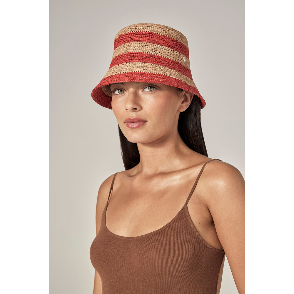 【HELEN KAMINSKI】大人の上品スタイルバケットハット！Aleki Aleki Bucket Hat Nougat/Tropical - Helen Kaminski US