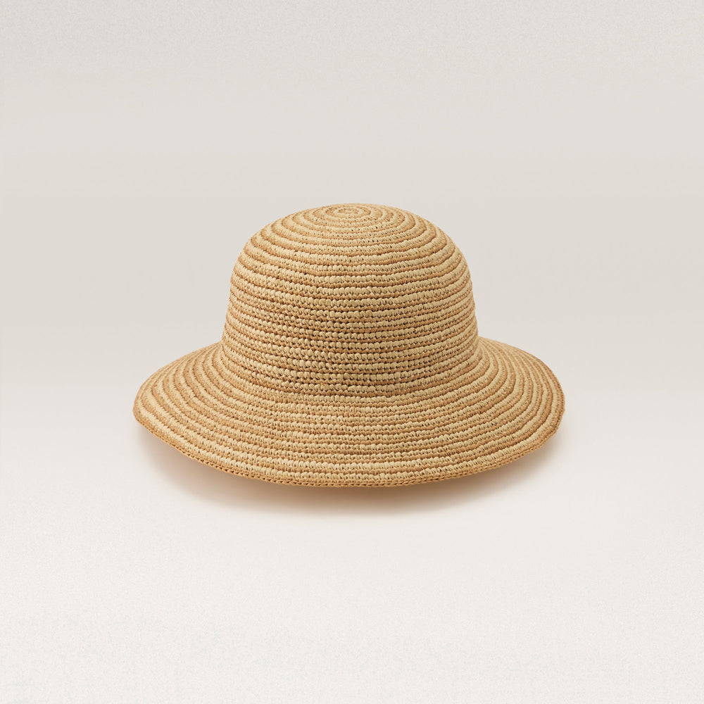 Shop the Evadine Round Crown Hat in Natural/Golden Harvest | Helen