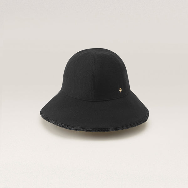Shop the Lamassu Medium Brim Round Crown Cloche Hat in Black