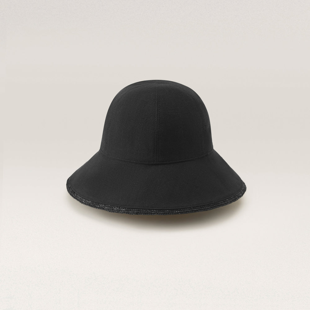 Shop the Lamassu Medium Brim Round Crown Cloche Hat in Black