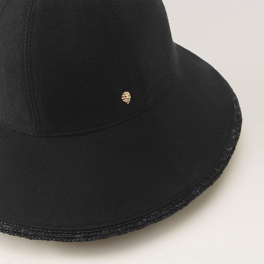 Shop the Lamassu Medium Brim Round Crown Cloche Hat in Black