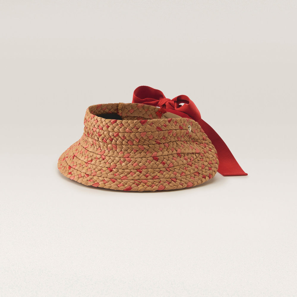 Shop the Amilia 3/4 Brim Visor Hat in Nougat/Tropical | Helen Kaminski