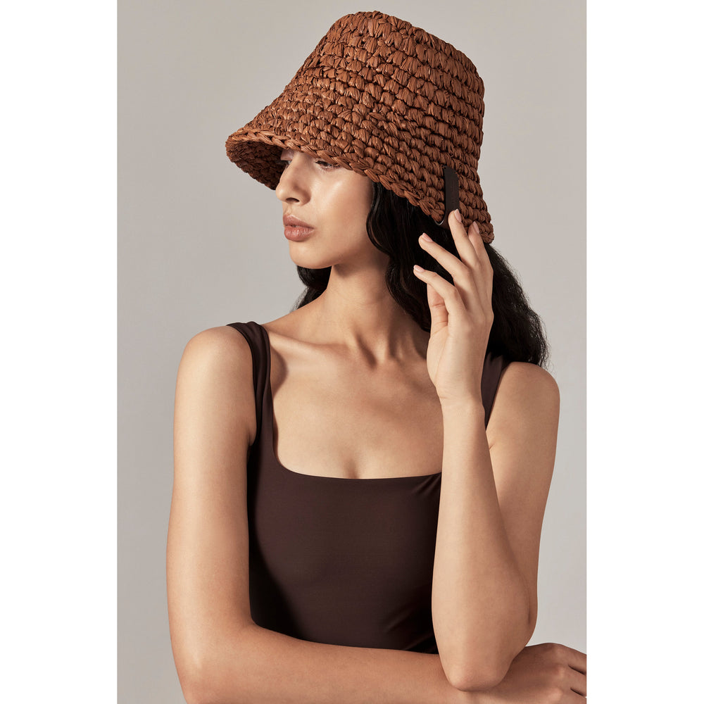 Buy Anya Raffia Handmade Bucket - Nutshell - Helen Kaminski Buy Anya Raffia Handmade Bucket - Nutshell - Helen Kaminski
