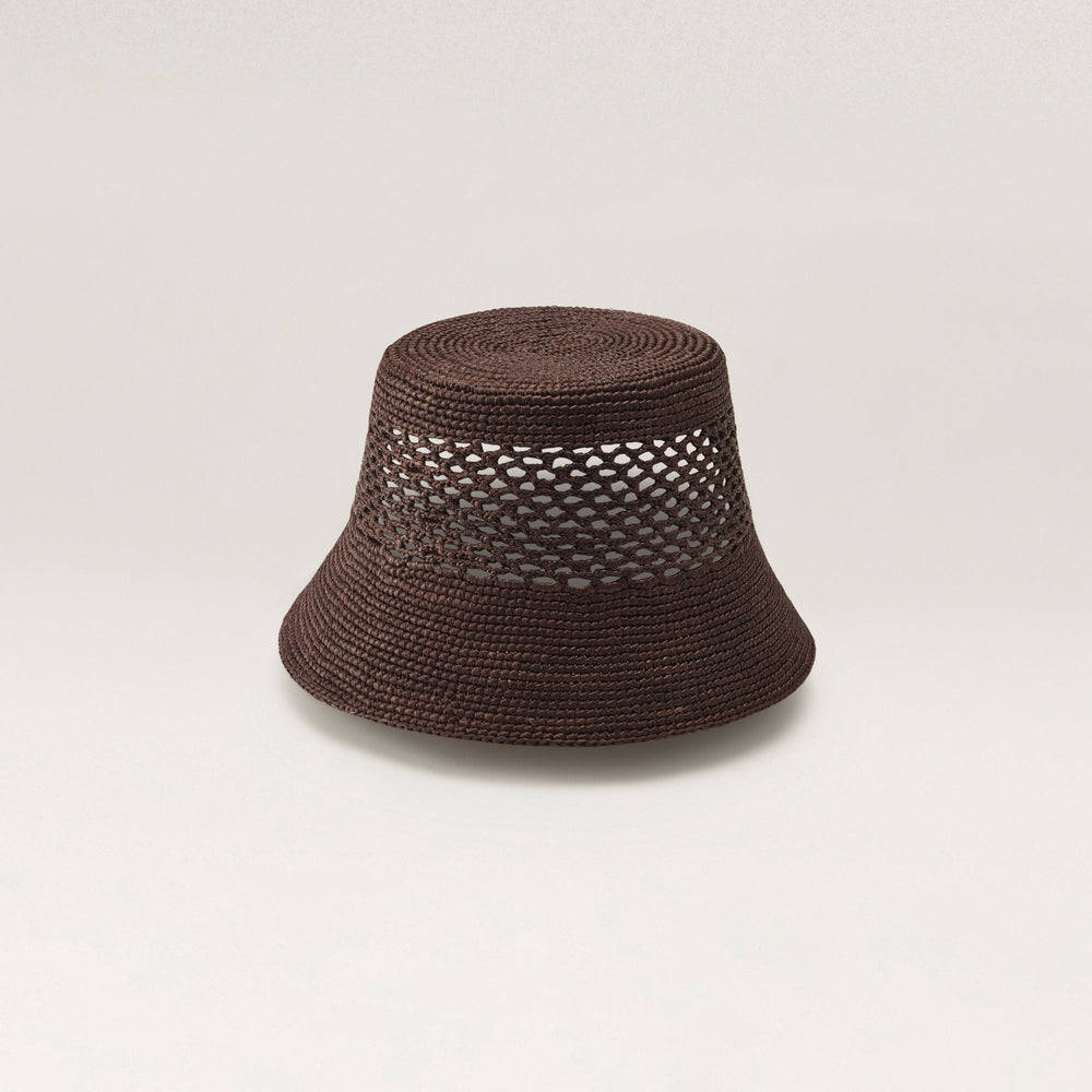 Buy Hana Raffia Bucket - Chocolate - Helen Kaminski