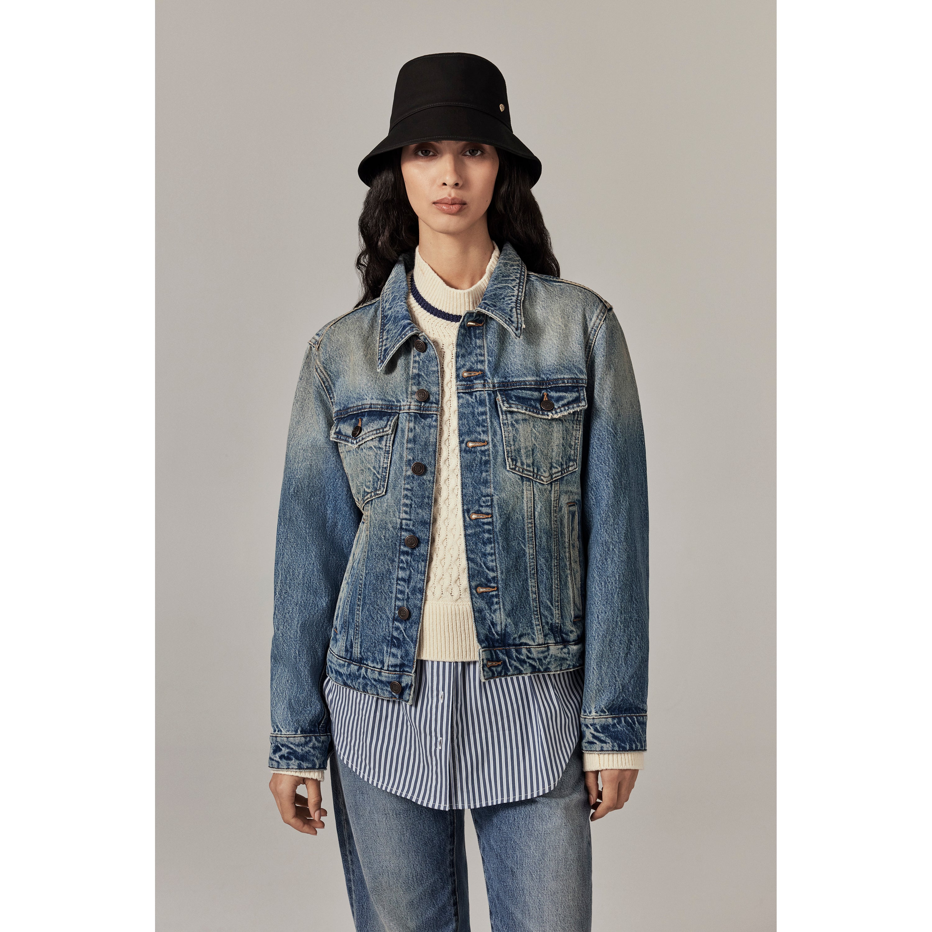 helen kaminski Milton Wool Bucket Hat Bucket Light Grey Melange