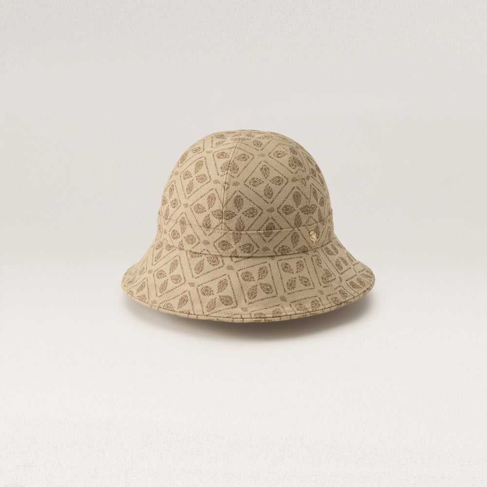 Cecilia Jacquard Cloche Hat - Jacquard Latte | Helen Kaminski US