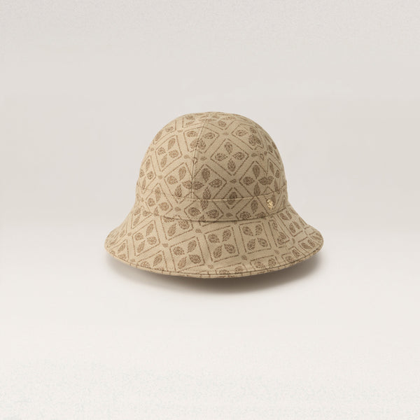 Cecilia Jacquard Cloche - Jacquard Latte - Helen Kaminski