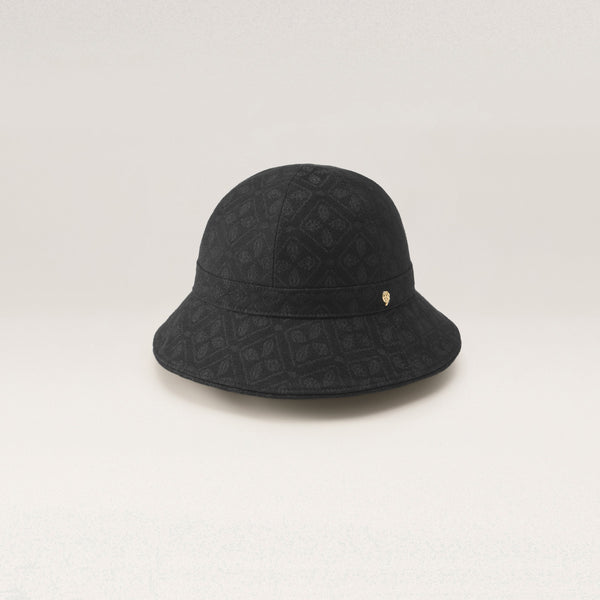 Cecilia Jacquard Cloche Hat - Jacquard Black | Helen Kaminski US