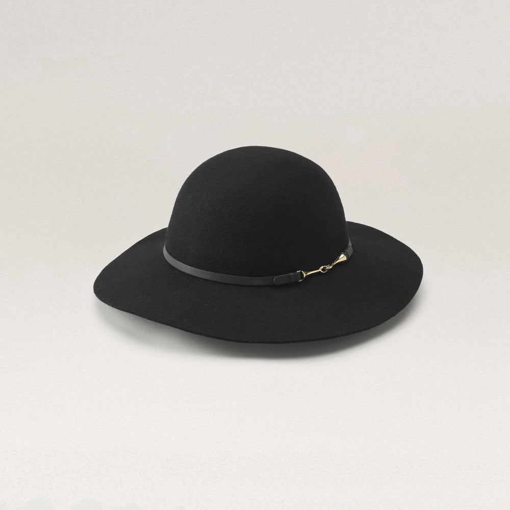 Helen Kaminski Black Wool Felt Wide Brim Hat | Flat Crown Boater/ MED Buy Honor Conscious Wool Boater - Black - Helen Kaminski main image 2