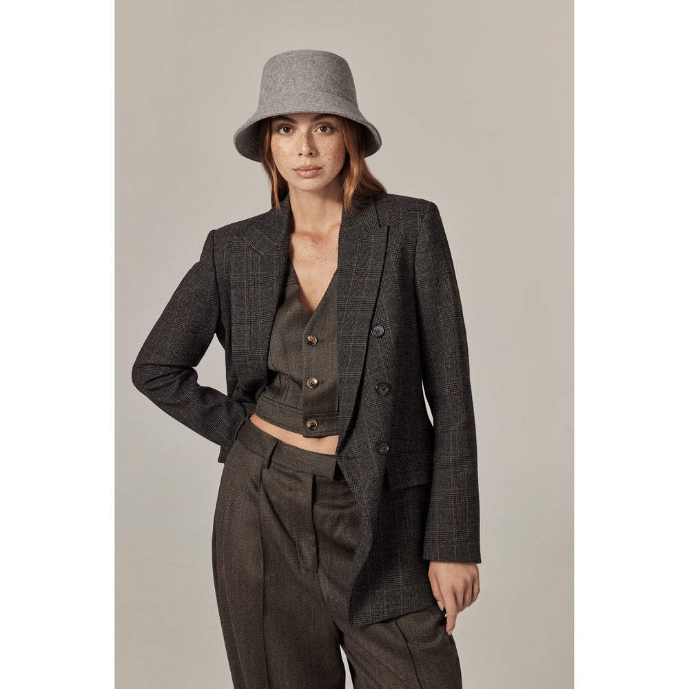 Milton Wool Bucket - Light Grey Melange - Helen Kaminski