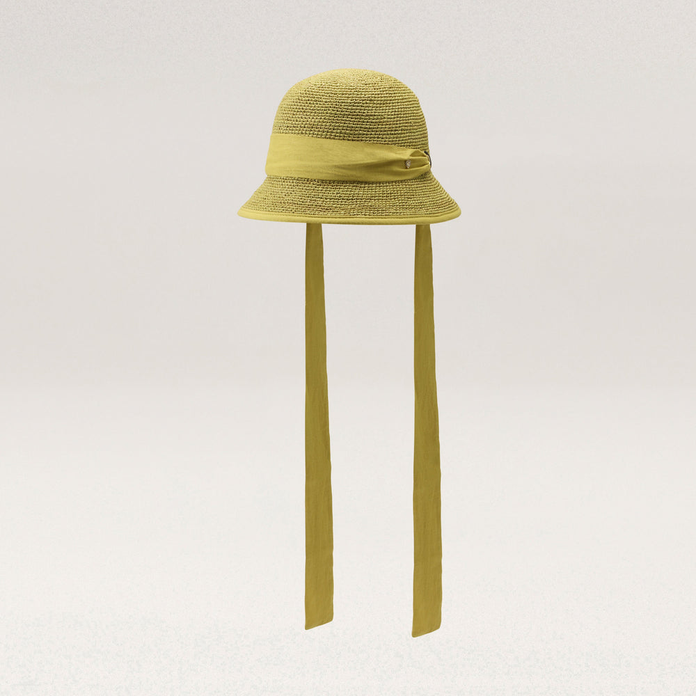 Buy Sana Raffia Cloche - Chartreuse - Helen Kaminski display picture 1