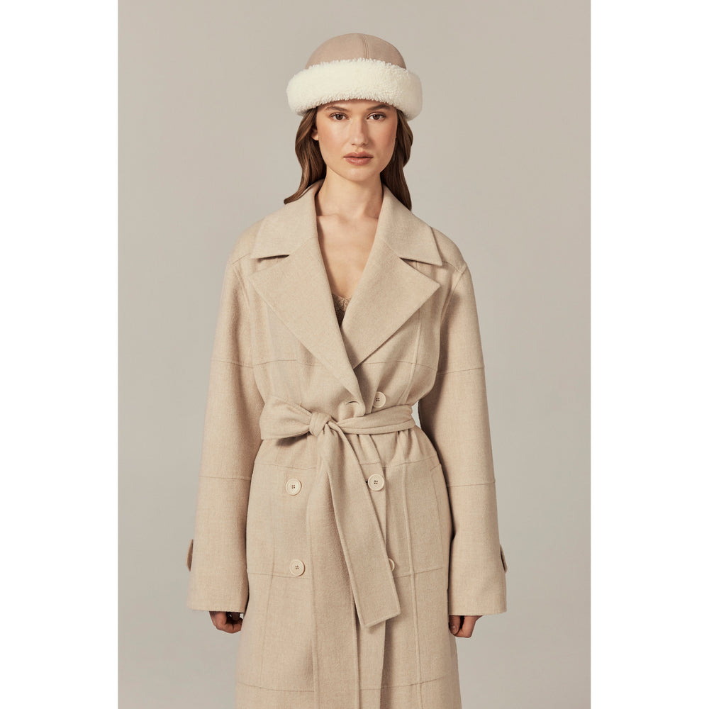 Buy Nika Shearling Beanie - Mushroom - Helen Kaminski