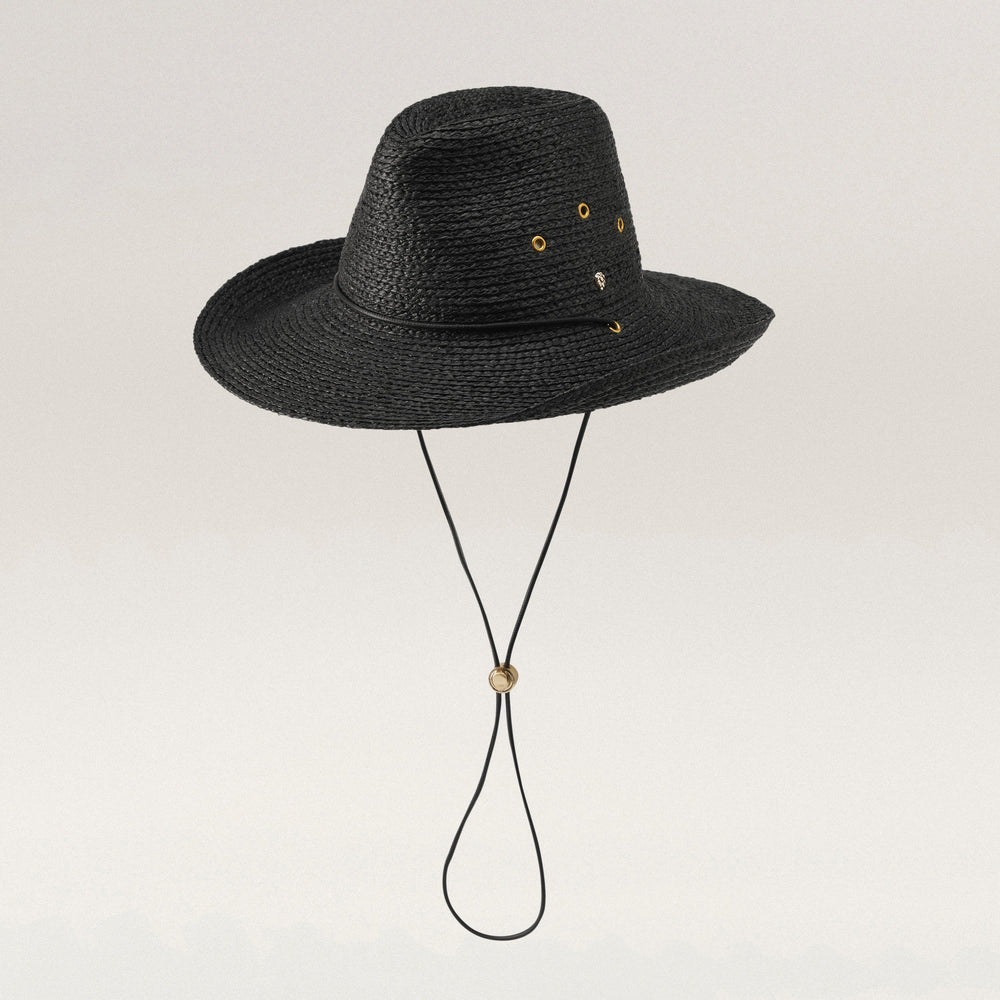 Shop the Madison Raffia Braid Fedora Hat in Charcoal | Helen Kaminski