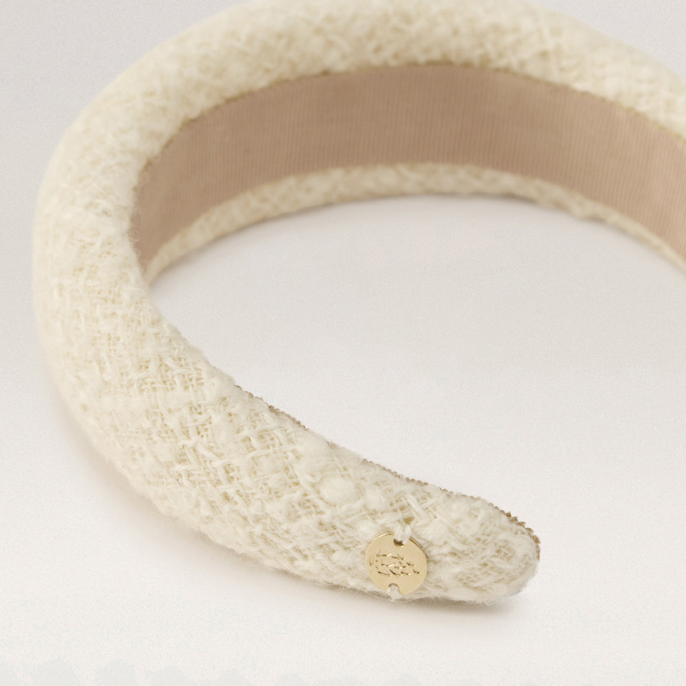 Shop the Sadie Wool Blend Padded Headband in Cream | Helen Kaminski