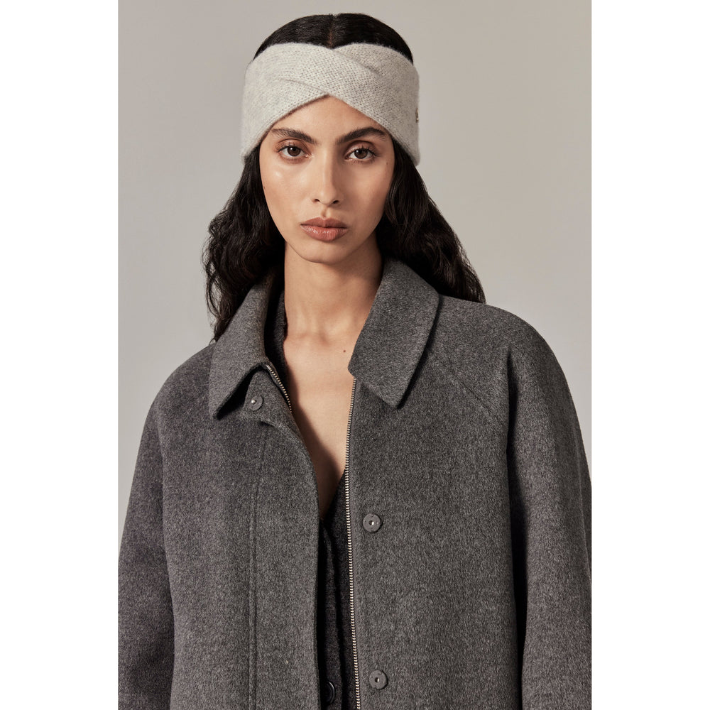 Shop the Hallie Cashmere Headband in Light Grey | Helen Kaminski