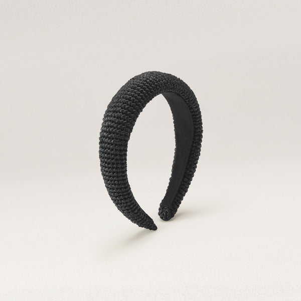 Shop the Darcy Raffia Headband in Charcoal | Helen Kaminski